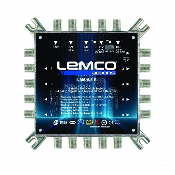 LEMCO LMS 5/8 S - 5 Εισόδων Single Multiswitch